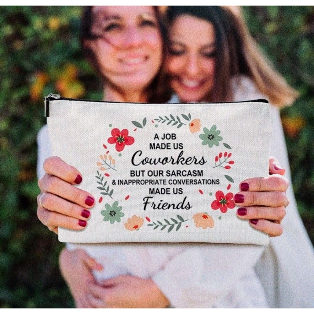 Quotes Canvas Women Girl Pouch Traveling Cosmetic Makeup Bag Coworkers Funny NEW